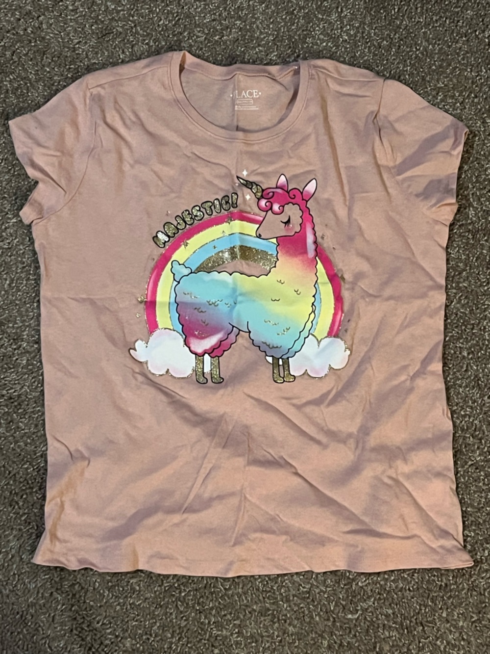 The Children's Place Pink Rainbow Llama Graphic Tee - Picture 2 of 3